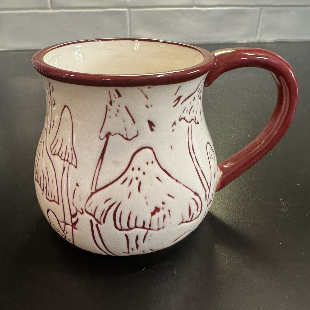 Global Design Mushroom Ceramic Coffee Tea Mug Whimsical Cottagecore